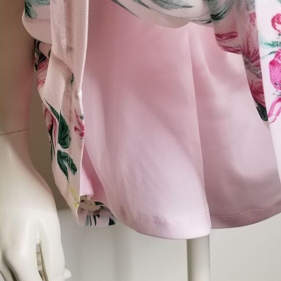 Torrid Mesh Halter O-Ring Tank Top All Over Floral Print Pink Size 2 - Picture 7 of 12